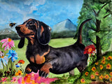 Happy wiener dog